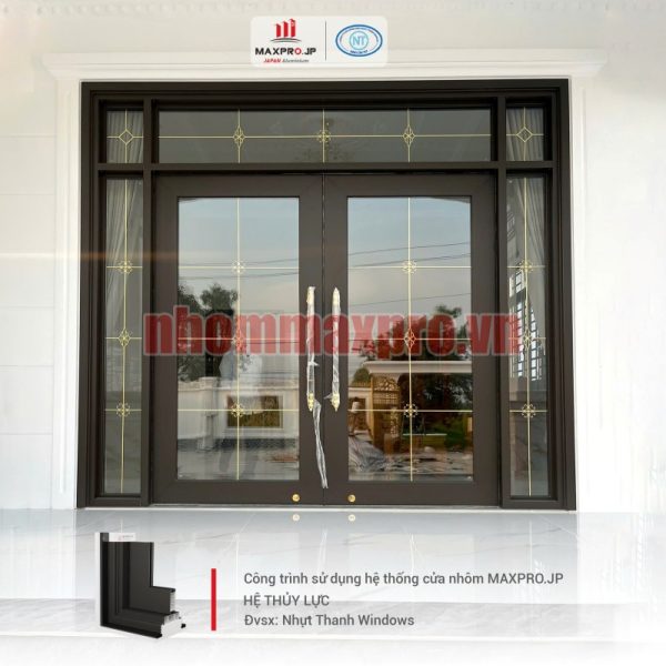 CỬA ĐI THỦY LỰC MÀU NÂU